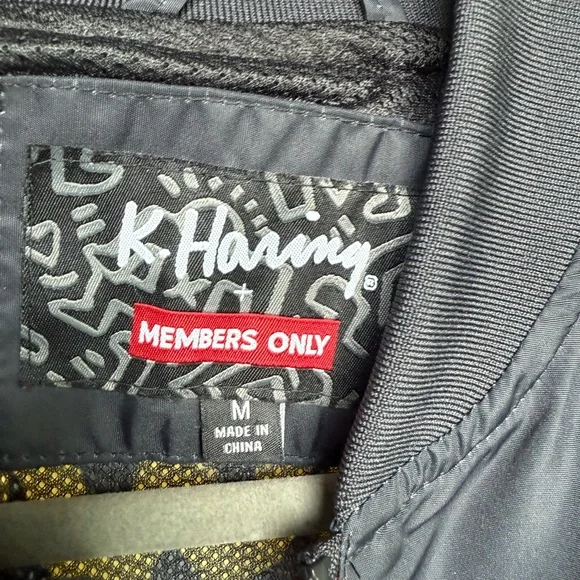Keith Harring x Members Only Jacket Mens M Black Racer Street Style Windbreaker - Picture 4 of 6